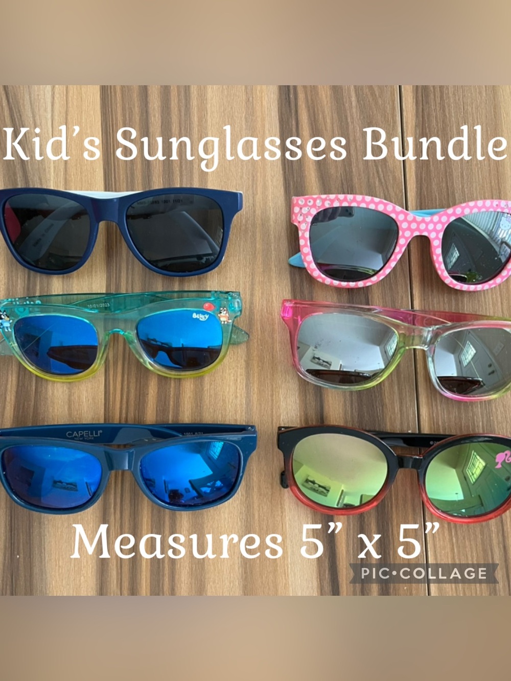 Kids Sunglasses Bundle Bluey Hello Kitty Barbie Tommy Bahama Capelli 6 pieces